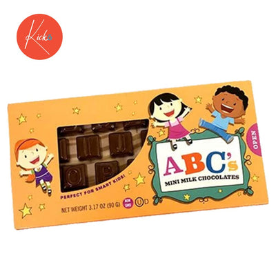 Kicko Mini Milk Chocolate ABCs - 3 Sets of 26 Pieces, 78 Candies Total, 3.17 Ounces per