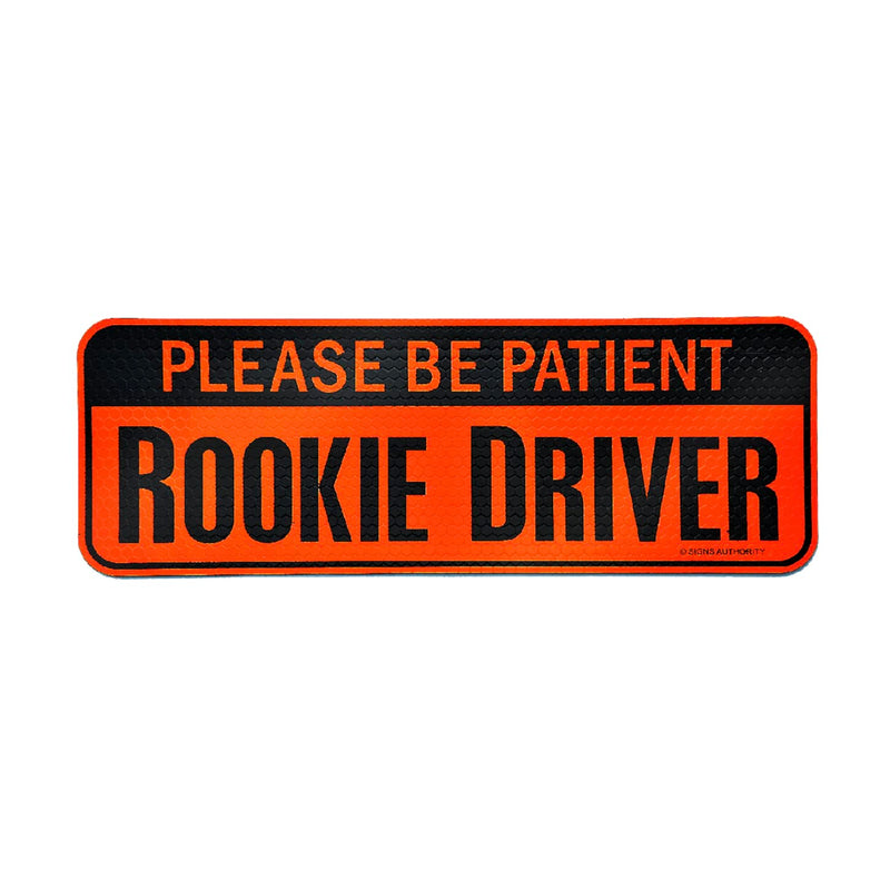 Reflective Student Driver Magnetic Sticker Signs (10" Orange Reflective Rookie