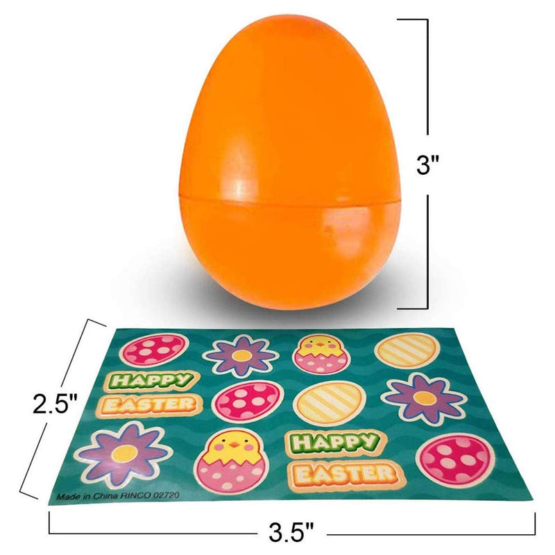 Kicko Assorted Plastic Surprise Filled Eggs - 6 Pack - with Set of Mini Colorful Surprise