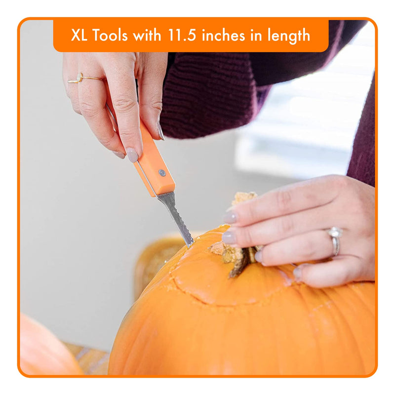 Professional Pumpkin Carving Kit - Extra Large Stainless Steel Tools (4 Pieces) - Pumpkin