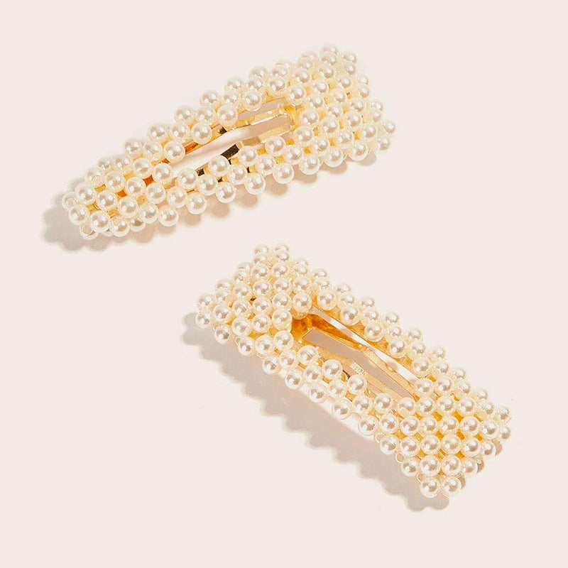 Hawwwy Elegant Large Pearl Barrettes and Gold Hair Pins for Women Girls, Cute Hair Clips