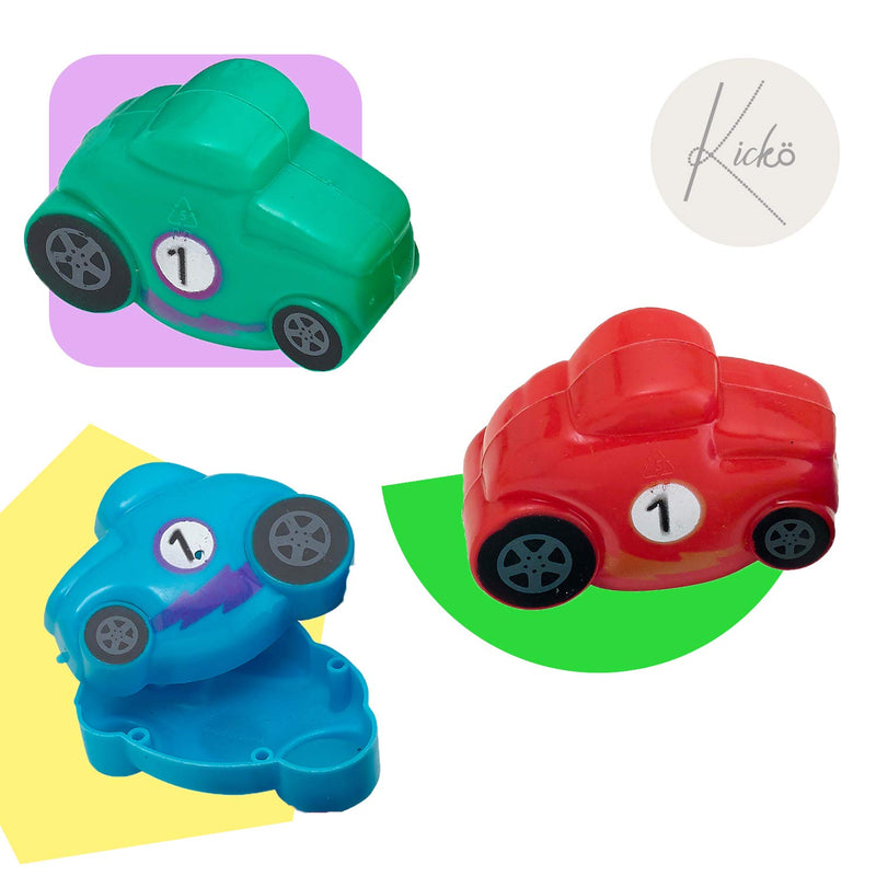 Kicko Race Car Easter Eggs - Pack of 12 2.5 Plastic Car-Shaped Eggs for Easter