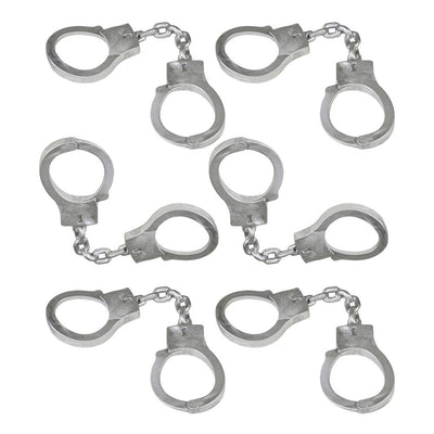 Kicko Stretchy Elastic Handcuffs - Pack of 6, 10.5 Inch Silver-Colored, Stretchable