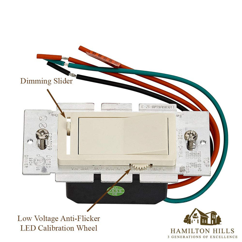 Hamilton Hills LED Dimmer Switch with Faceplate Cover | Magnetic Low Voltage Dimmable