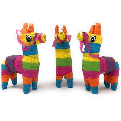 Kicko 3 Pack Mini Donkey Pinatas - 4 x 7 Inches - Bright and Colorful Party Supplies