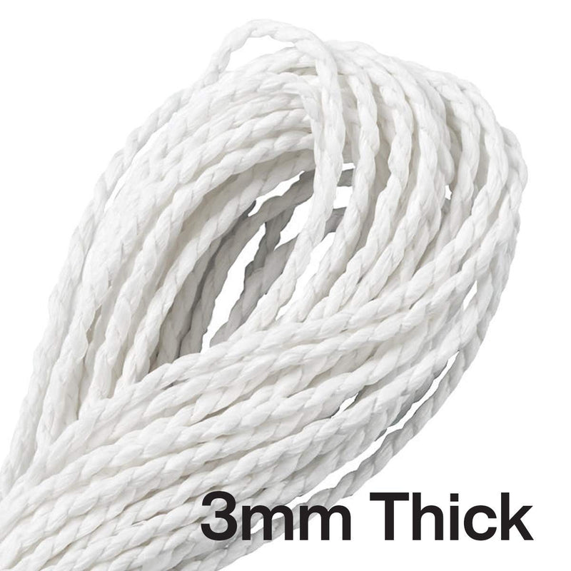 Katzco White - 350 Feet Long Polypropylene Twine Roll, 3mm Thick - for Industrial