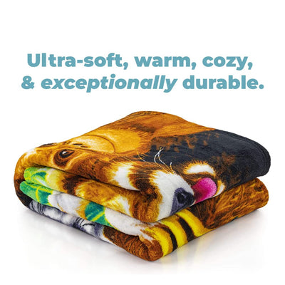 Zoo Animals Super Soft Plush Fleece Throw