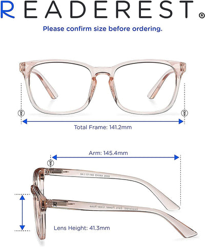 Readerest Blue Light Blocking Reading Glasses (Blush, 0.75 Magnification) Computer