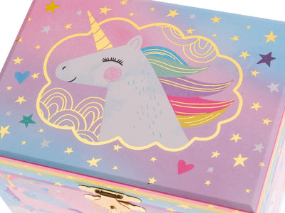 Jewelkeeper Girl's Musical Jewelry Storage Box with Spinning Unicorn, Cotton Candy Unicorn