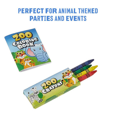 Kicko Zoo Animal Coloring Book Set - 12 Pieces of Jungle Activity Sheets - Perfect