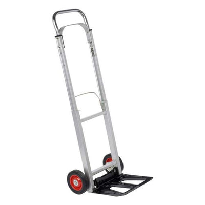 Folding Aluminium Industrial Hand Trolley - with Anti Puncture Tyres and 220LB Load