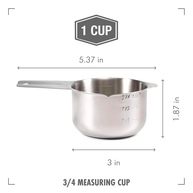 2lbDepot 1/2 Cup Measuring Cup Stainless Steel Metal, Accurate, Engraved Markings US