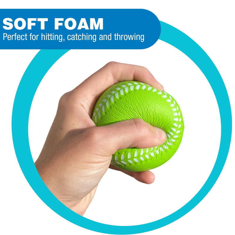 Kids Soft Foam Baseballs, 6 Pack | Safe & Soft Baseballs for T Ball & Toddler Baseball