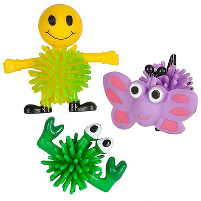 Kicko Assorted Mini Spiky Character Balls with Easter Basket Fillers, 2 Inch, 50