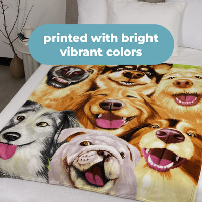 Dogs Selfie Super Soft Plush Fleece Throw Blanket