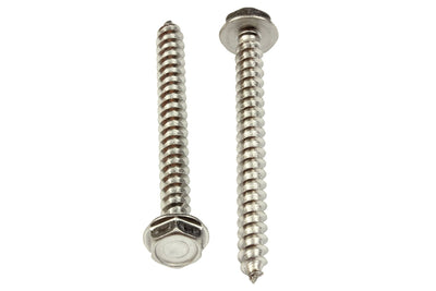 10 X 2" Stainless Indented Hex Washer Head Screw, (25 pc), 18-8 (304) Stainless Steel