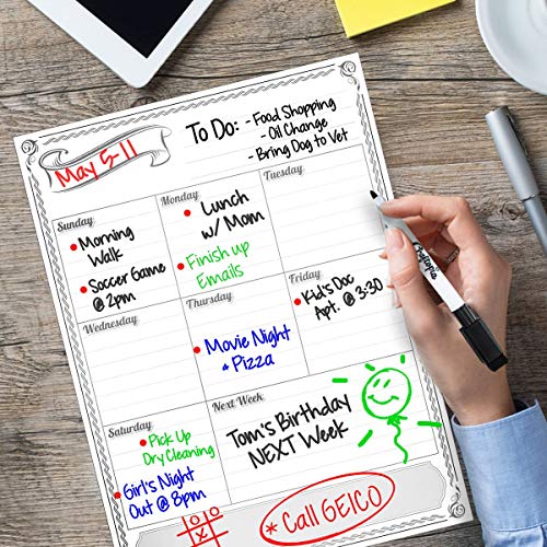 Craftopia Dry Erase Sheets | White Blank 12" x 17.5" Magnet for Refrigerator and More