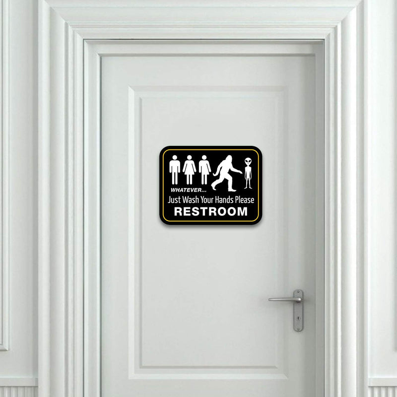 Signs Funny Bathroom Sign For Restroom 11.5" X 8.75" Rigid Pvc | All Gender Bigfoot