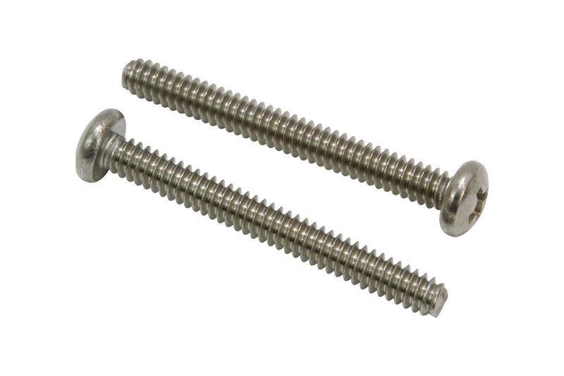 8-32 X 1/2" Stainless Pan Head Phillips Machine Screw (100 pc) 18-8 (304) Stainless Steel