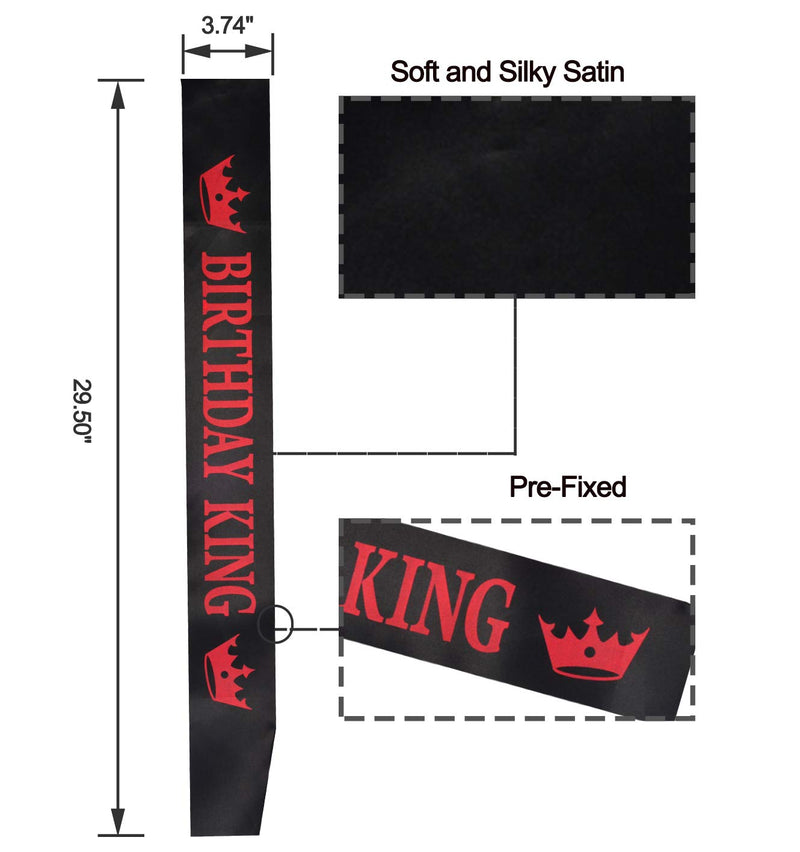 Birthday King Crown and Sash for Boy, Birthday Boy Prince Crown Sash and Pin for Boy, Its