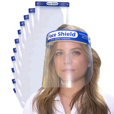 Katzco Reusable Face Shields -11 Pack - Clear Full Face Visor Mask with Removable