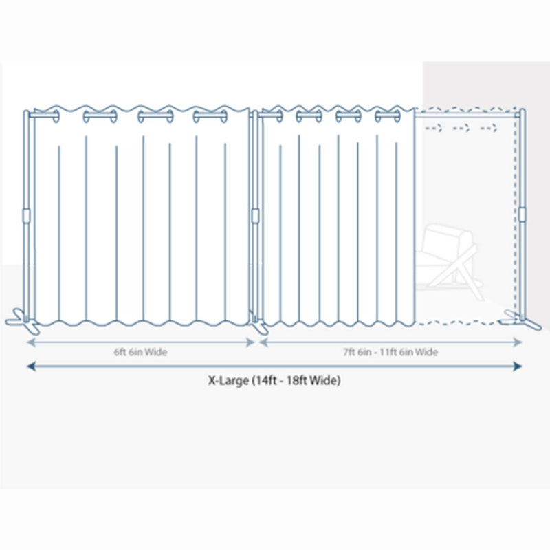 End2End Room Divider Kit - X-Large B, 9ft Tall x 14ft - 18ft Wide, Sierra Red (Room