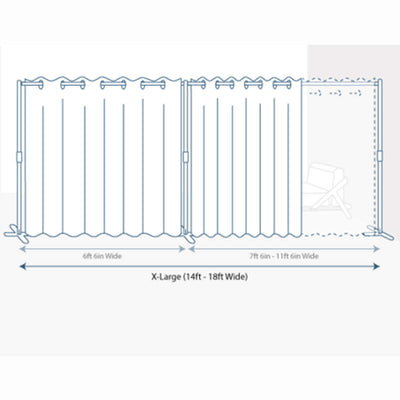 End2End Room Divider Kit - X-Large B, 9ft Tall x 14ft - 18ft Wide, White Brick (Room