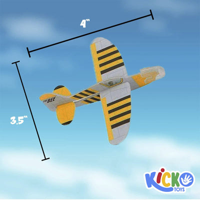 Kicko Mini Foam Airplane Glider - 24 Pieces Colorful Flying Plane - Perfect for Indoor