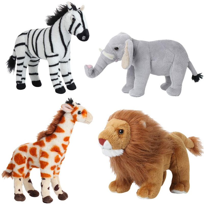 Safari Animals Stuffed Animals Jungle Animals Toys Set Of 4 Wild Animals Lion