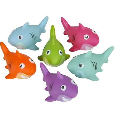 Kicko Shark Water Toys - 12 Pack, 2 Inch Assorted Rubber Squirt Games - Bath Toys, Summer