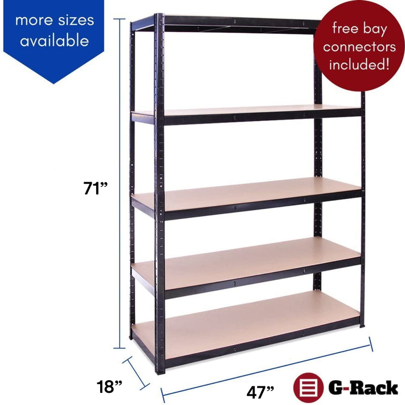 Garage Shelving Units - 71" H x 47" L x 18" - Heavy Duty Racking - Shelves for Storage -1