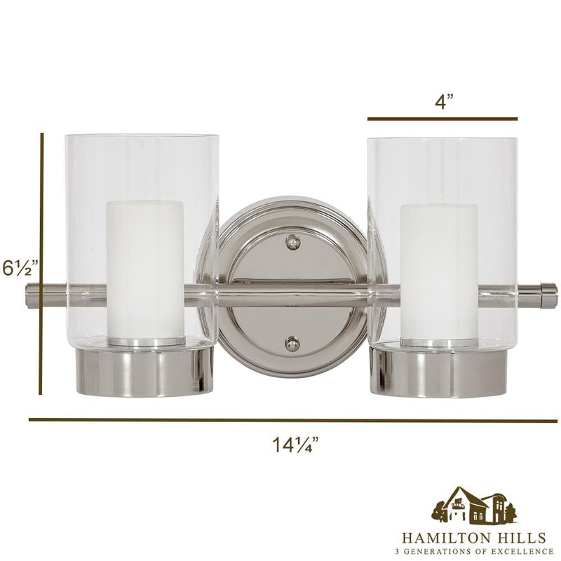 Hamilton Hills Polished Nickel Candle Light Fixture | Glass Surrounded LED Lighting