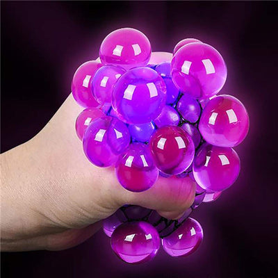 Kicko 3 Inch Light-Up Mesh Squish Jelly Ball - 12 Pieces, Stress Balls for Adults, Fun