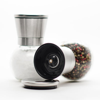 Premium Stainless Steel Salt and Pepper Grinder Set of 2 - Brushed Stainless Steel Pepper