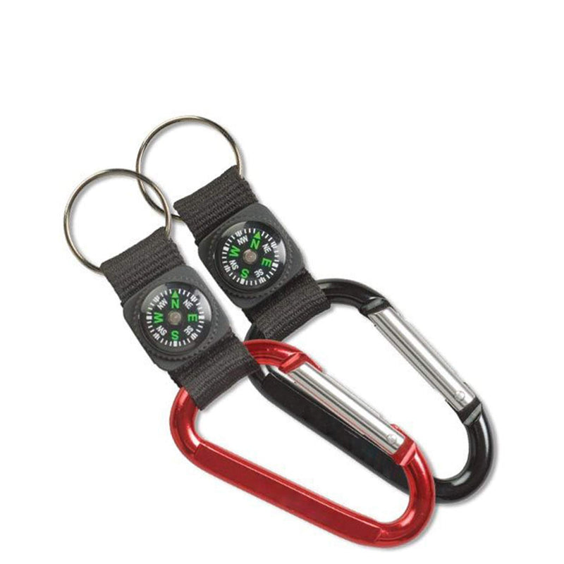 Kicko Rock Clip Keychain with Compass - Metal Self Lock Clip - Clasps for Bag and Belt