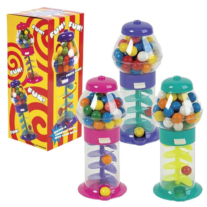 Kicko Twirling Gumball Machines - 4 Pack - 9.75 Inch Candy Dispenser - Swirl Style Tank