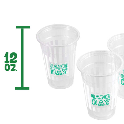 Kicko Game Day Print Plastic Cups - 24 Pack - 12 Oz. - Disposable Drinking Goblets