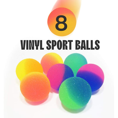 Kicko Vinyl Sport Balls - Pack of 8-1.75 - 3 Inch Assorted Cool Fun Sports Mini Balls