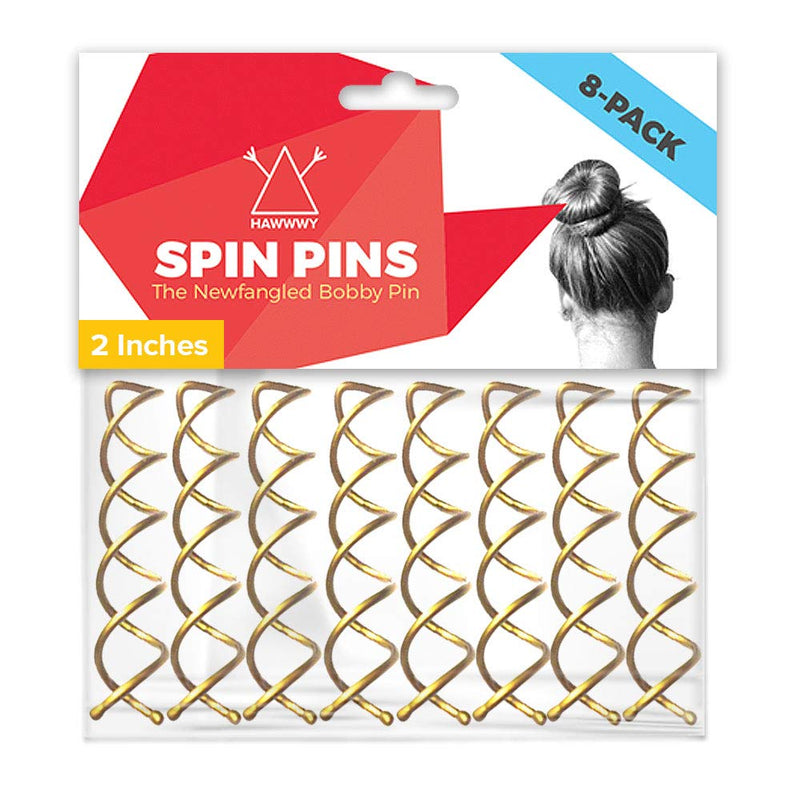 Hawwwy Spiral Bobby Pins 8 Pack Spin Pins, Easy & Fast Bun Maker Twist Hair Pins for Women