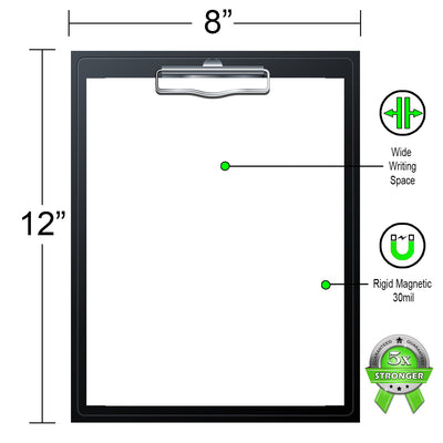 Signs Authority Magnetic Dry Erase Fridge Magnet -" Clip Board" Unlined Paper Design