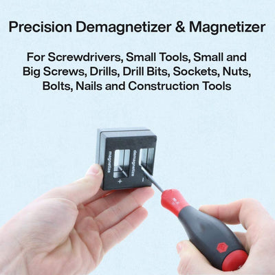 Precision Magnetizer and Demagnetizer - for Screwdrivers, Screws, Drill Bits, Sockets, Nuts, Bolts, Nails, Drivers, Wrenches, Tweezers, and Other Steel Tools