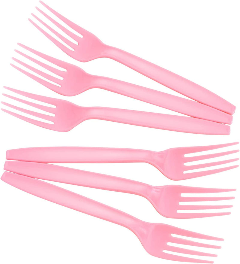 Kicko Pastel Pink Premium Forks - 108 Pack - for Party Favors, Catering Events, Parties