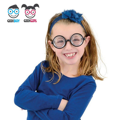 Kicko Thick Round Nerd Glasses - 12 Pack - 5.5 Inches - for Kids, Party Favors, Pretend