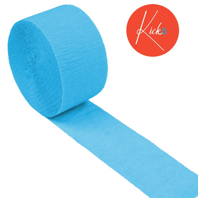 Kicko Pastel Blue Crepe Streamers - 2 Pack, 162 Feet x 1.75 Inches - for Kids, Party