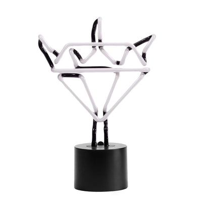 Amped & Co Diamond Bling Neon Desk Light and Room Decor, Real Neon, White and Yellow