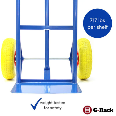 G-Rack P-Handle Sack Truck - High Back Steel Sack Barrow with Anti Puncture Tyres - Heavy