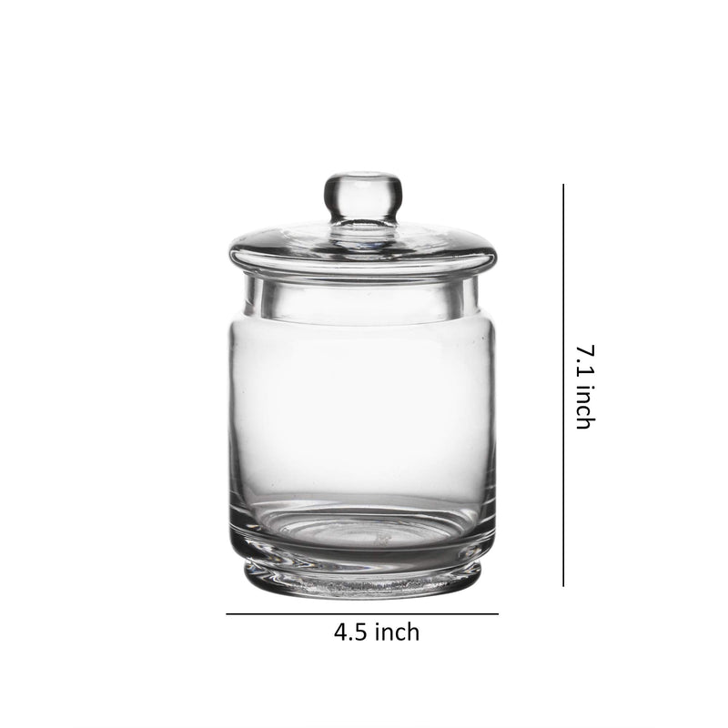 Clear Glass Apothecary Jars-Cotton Jar-Bathroom Storage Organizer Canisters Set Of 3