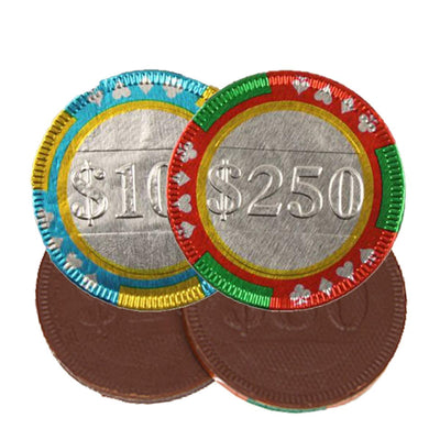 Kicko Milk Chocolate Poker Chips - 1 Set of 18 Bags, 1.47 Ounces per Bag - 1.5 Inch