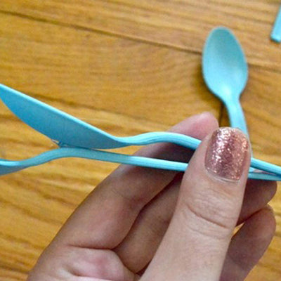 Kicko Pastel Blue Premium Spoons - 108 Pack - Plasticware for Catering Events, Parties