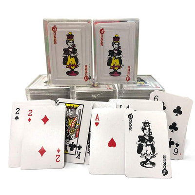 Kicko Mini Playing Cards - Pack of 12, 2.5 Inch Plastic Coated Miniature Poker Cards